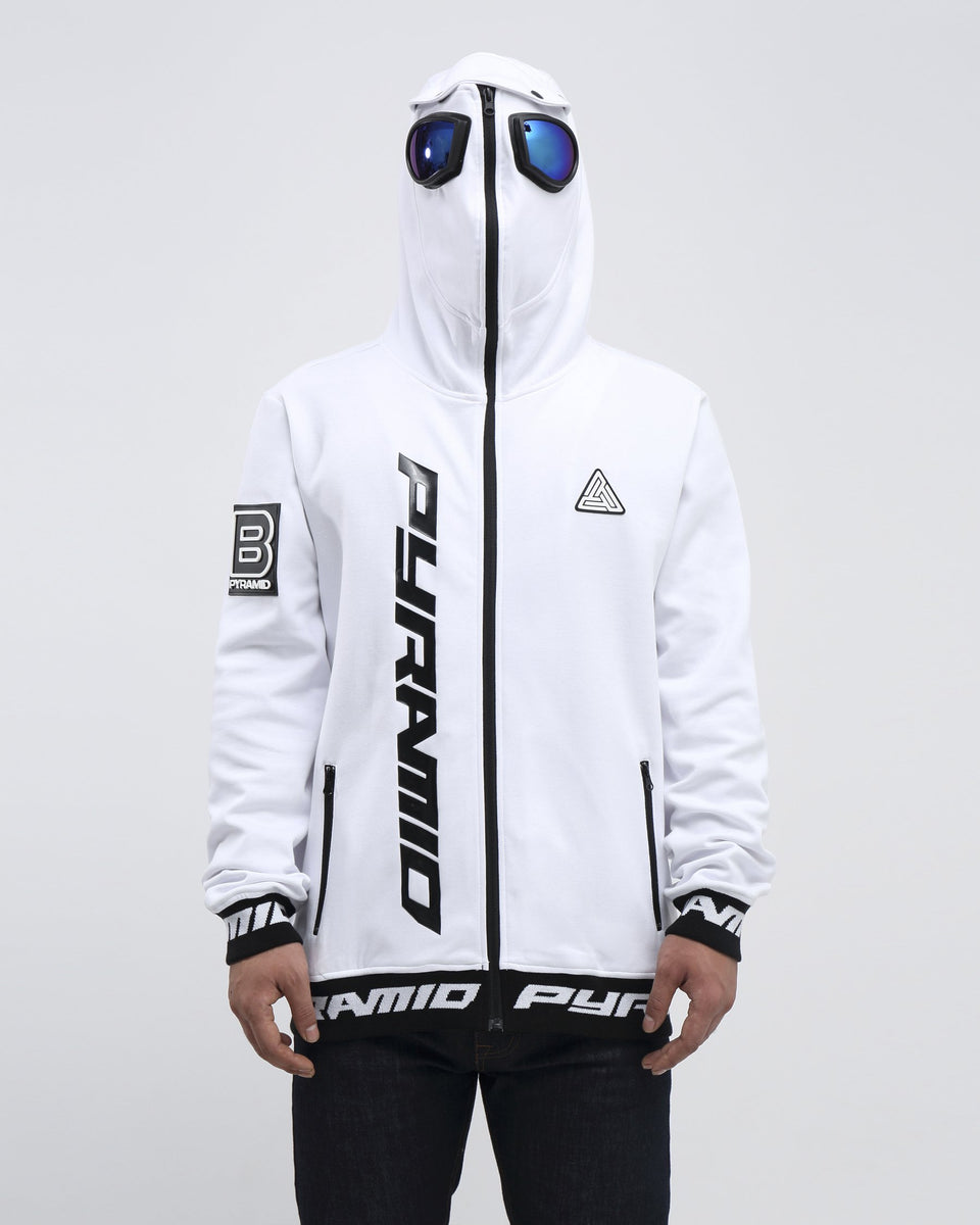 hoodie with goggles built in Black Pyramid Goggle Hoody (WHITE) – Spice'd Clothing