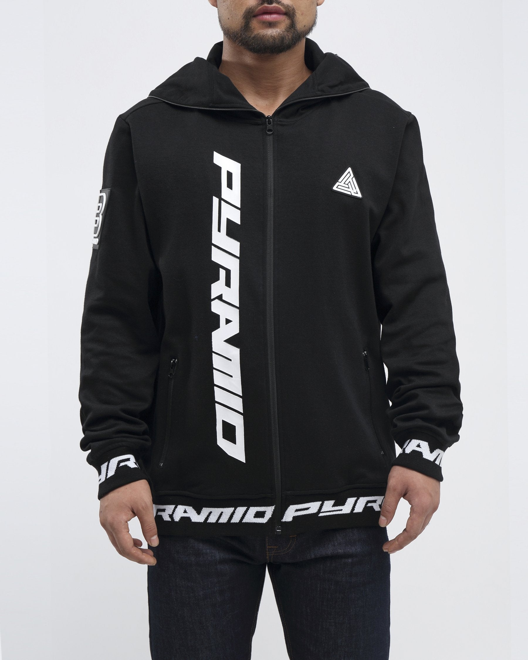 Black pyramid hoodie with goggles online